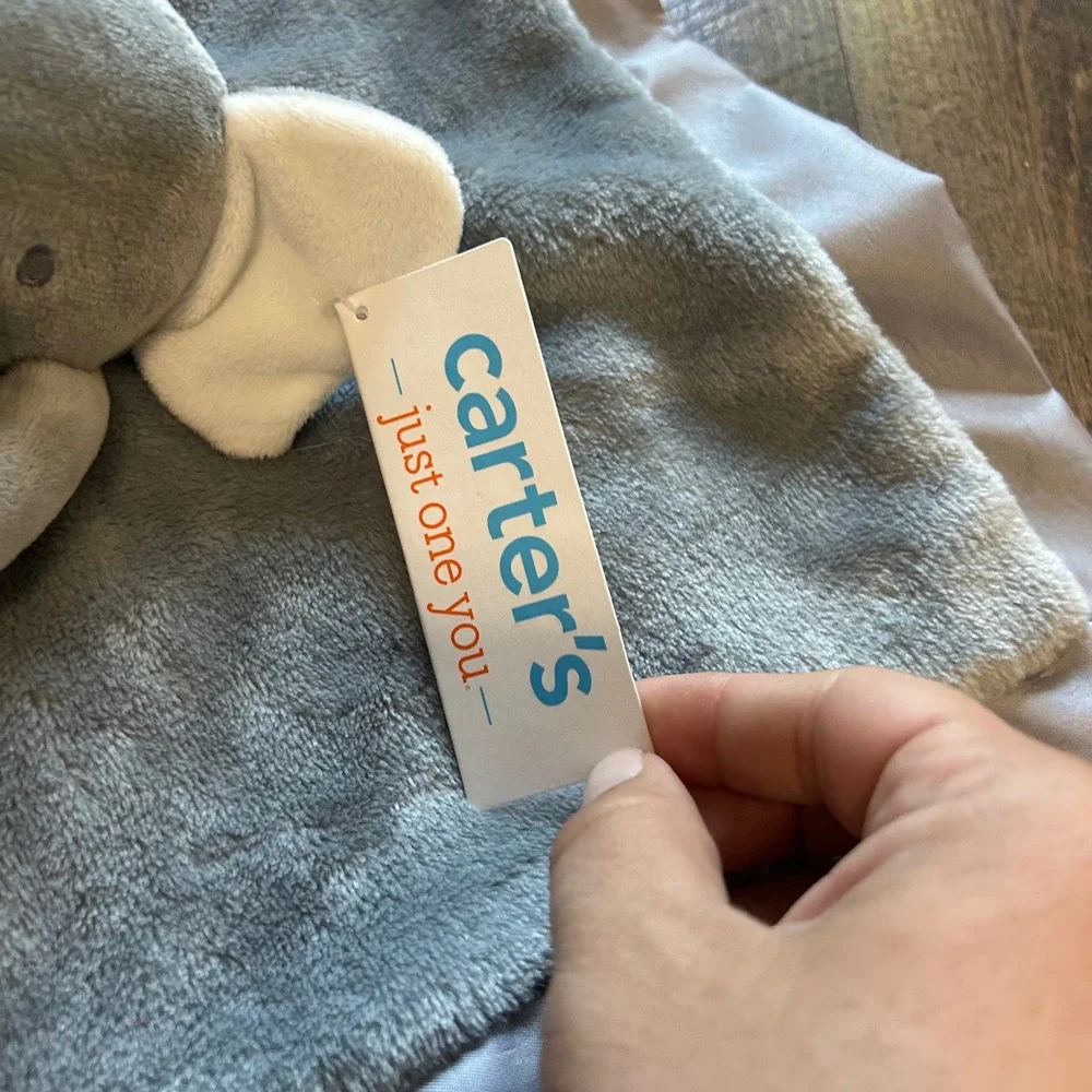 Carters Just One You Elephant Security Blanket Lovey Grey Satin Trim 68517 NEW